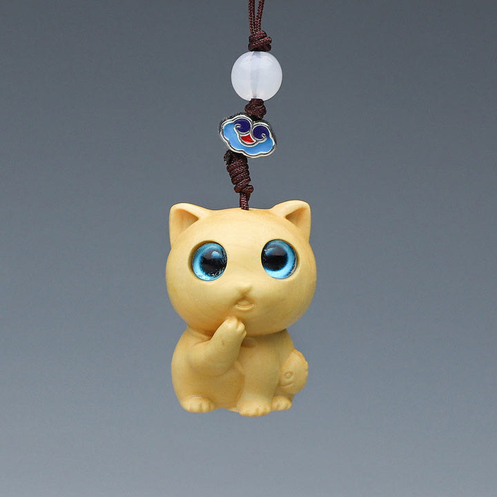 Buddha Stones Thuja Sutchuenensis Sándalo Verde Boj Mini Animal Lindo Conejo Gato Ciervo Ballena Prosperidad Teléfono Decoraciones Colgantes - image 16