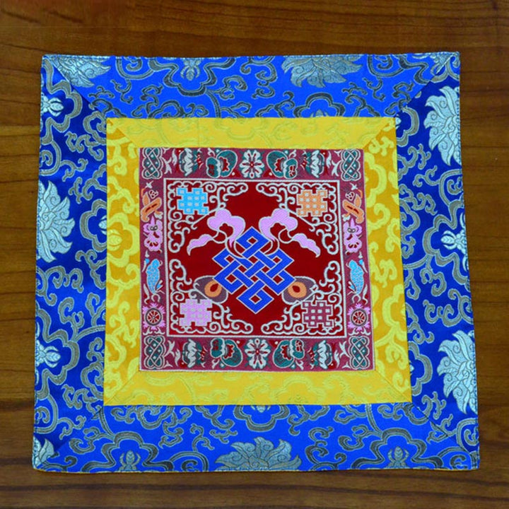 Oración Altar Mat Meditación Fuerza Nudo Sin Fin Vajra Man-Bcu Kalachakra Símbolos Auspiciosos