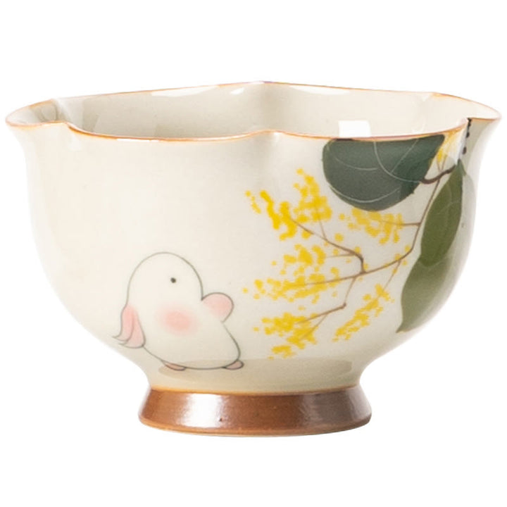 Buddha Stones pintadas a mano, taza de té de cerámica con conejo Osmanthus pequeño, taza de té de Kung Fu, 40ml