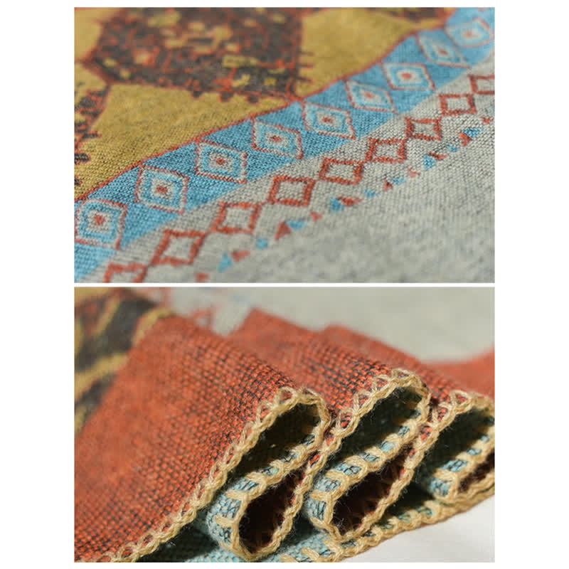 Bufanda de capa cálida de invierno con patrón de diamantes de chal tibetano de Buddha Stones