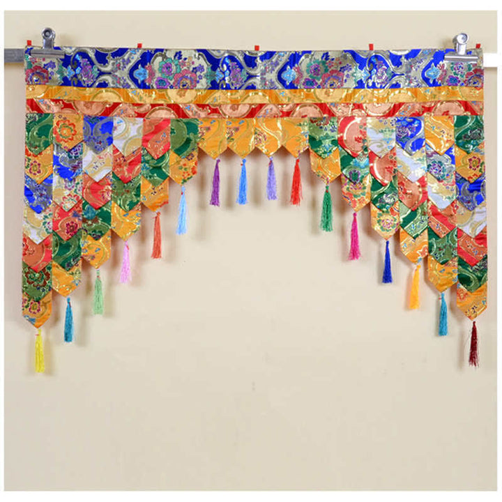 Cortina colgante tibetana de cinco colores, cortina de meditación curativa para altar de oración