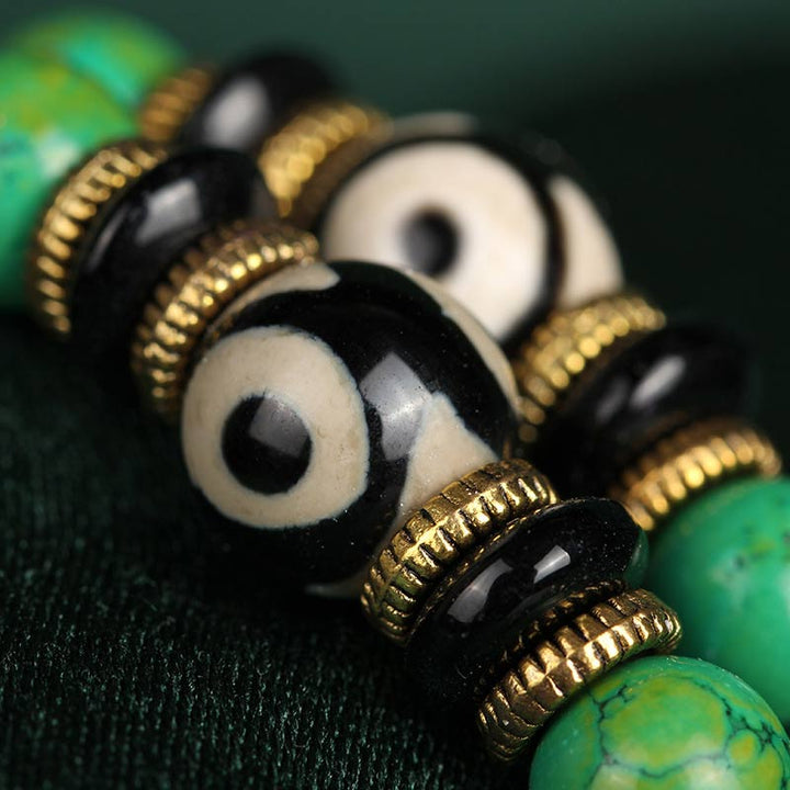 Pulsera Collar Equilibrio Mala Turquesa Tibetana