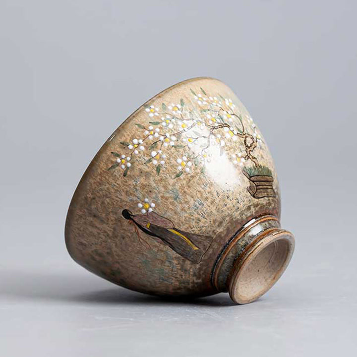 Buddha Stones Jingdezhen pintadas a mano Ru Kiln porcelana Hanfu niña flor taza de té de cerámica tazas de té Kung Fu