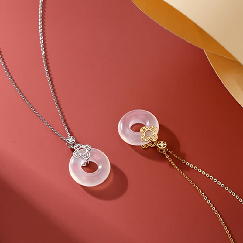 Colgante positivo del collar de la hebilla de la paz de la moneda de la calcedonia de la plata esterlina 925 - image 7