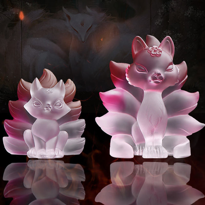 Buddha Stones, pequeño zorro de nueve colas, éxito, fuerza, decoración del hogar