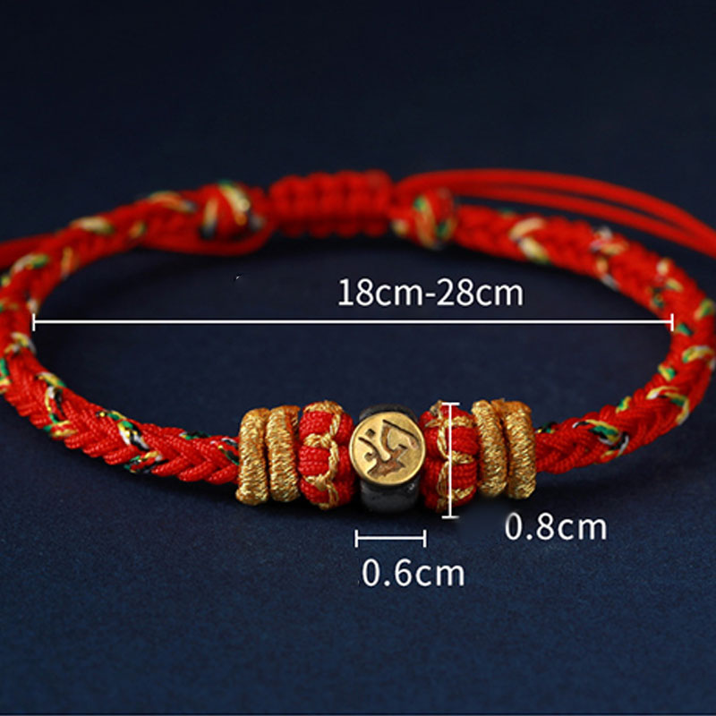 Pulsera de hilo trenzado de la suerte de plata con Buda natal del zodiaco chino de Buddha Stones