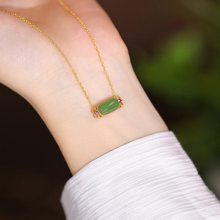 Collar con colgante de mariposa de Buda sonriente de la suerte, Jade cian Natural de Plata de Ley 925 - Flor de jade cian - image 23