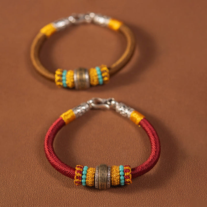 Pulsera trenzada de protección de la suerte con nudo King Kong, amuleto tibetano hecho a mano con Buddha Stones