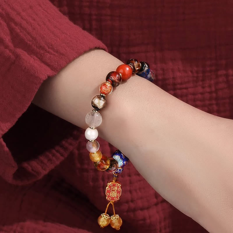 Buddha Stones tibetano colorido incienso ceniza Liuli cuentas de vidrio Om Mani Padme Hum Dorje Vajra 18 cuentas muñeca Mala