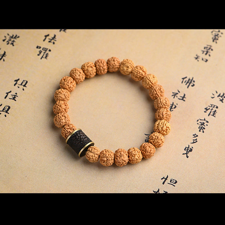 Buddha Stones Tíbet Rudraksha Bodhi Semilla Riqueza Pulsera auspiciosa