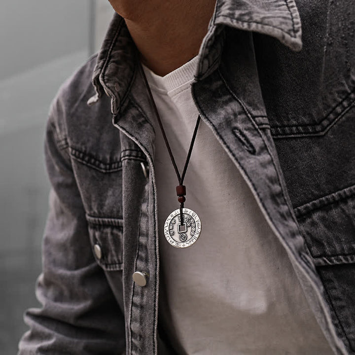 Colgante de collar de energía de equilibrio de estrella de moneda de cobre Bagua Yin Yang de Buddha Stones - image 3