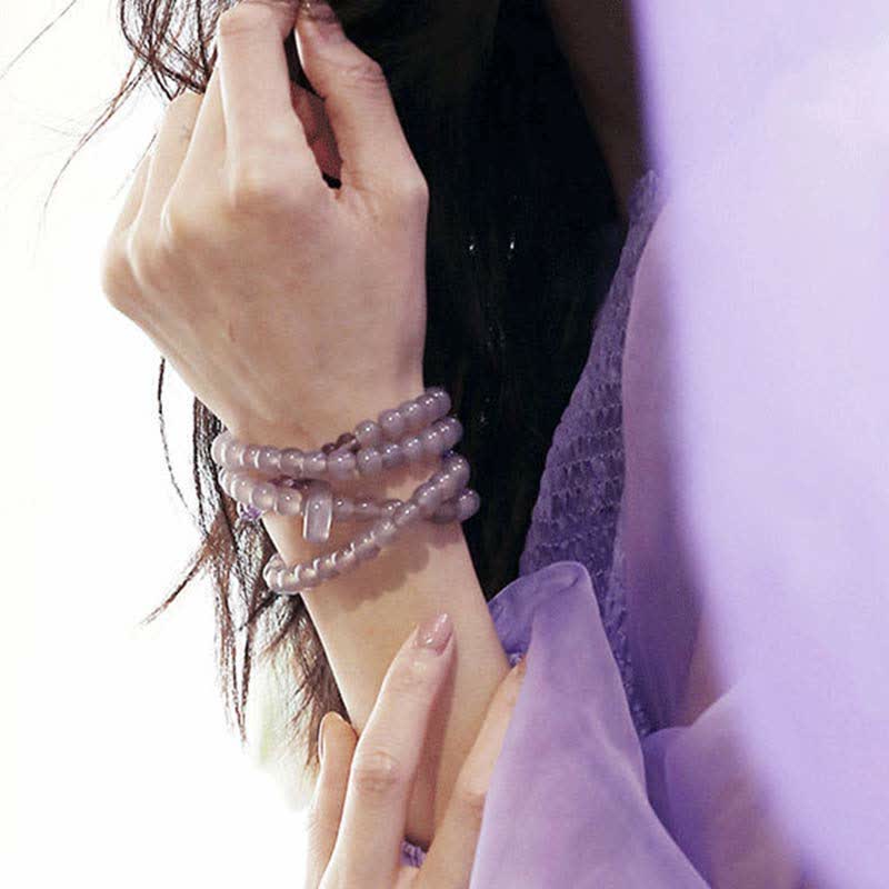 Pulsera curativa de meditación de cristal de amatista natural - image 8