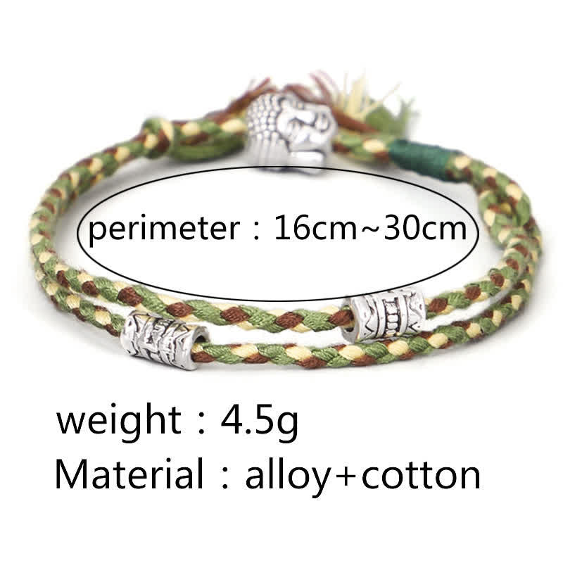 Pulsera de hilo Serenity con cabeza de Buddha Stones