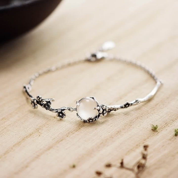 Pulsera Positiva Calcedonia Flor de Ciruelo Buddha Stones