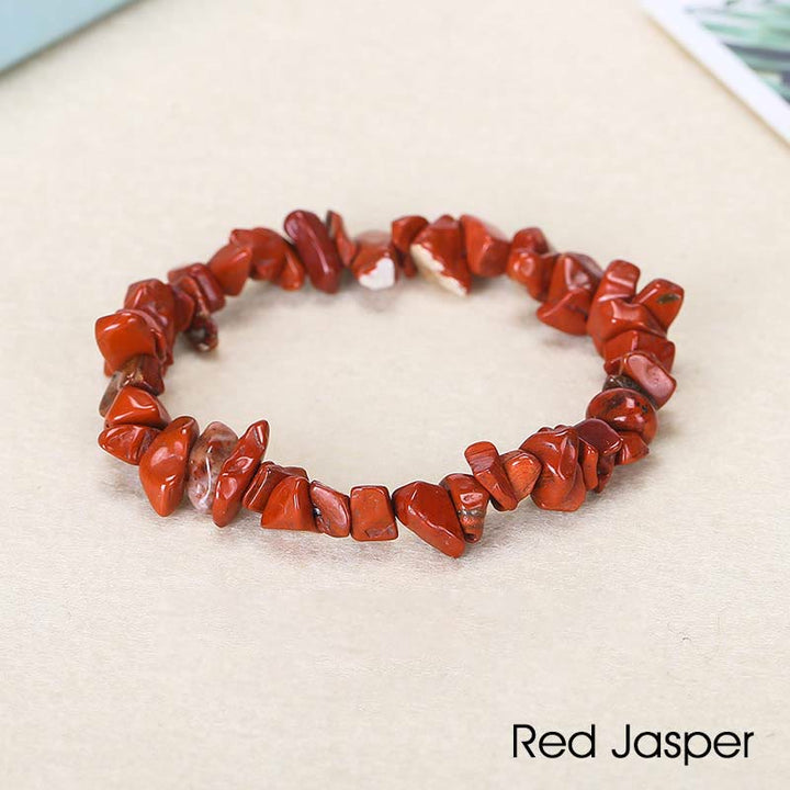 Pulsera calmante de calidez de piedra de cristal de forma irregular natural - Jaspe rojo (circunferencia de la muñeca: 15-18 cm) - image 63