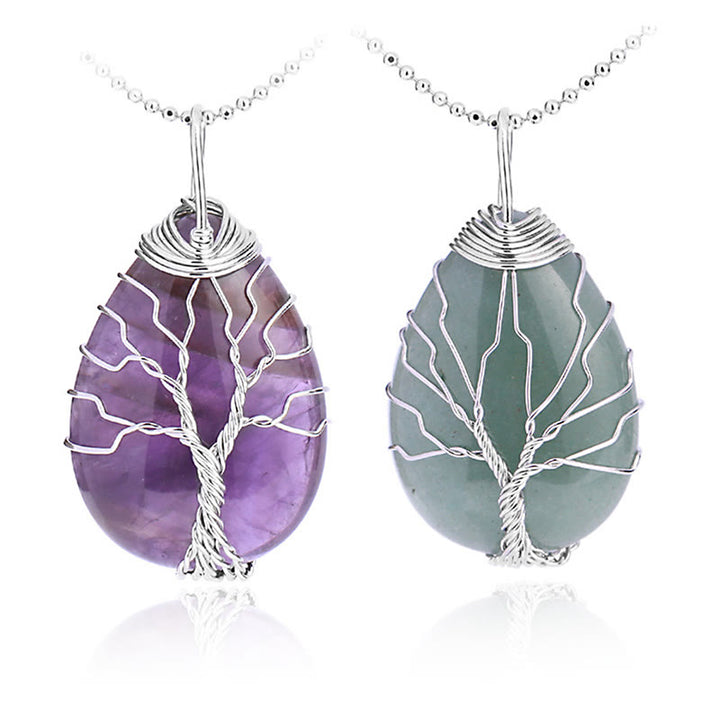 Collar con colgante de energía curativa, árbol de la vida, cristal de cuarzo Natural, Buddha Stones - image 29