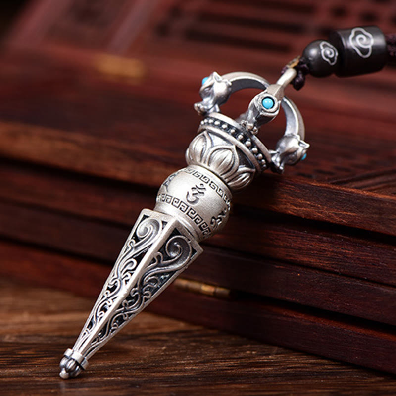 Colgante de collar giratorio con diseño de sabiduría de Buddha Stones , Om Mani Padme Hum tibetano, Dorje Vajra - image 2