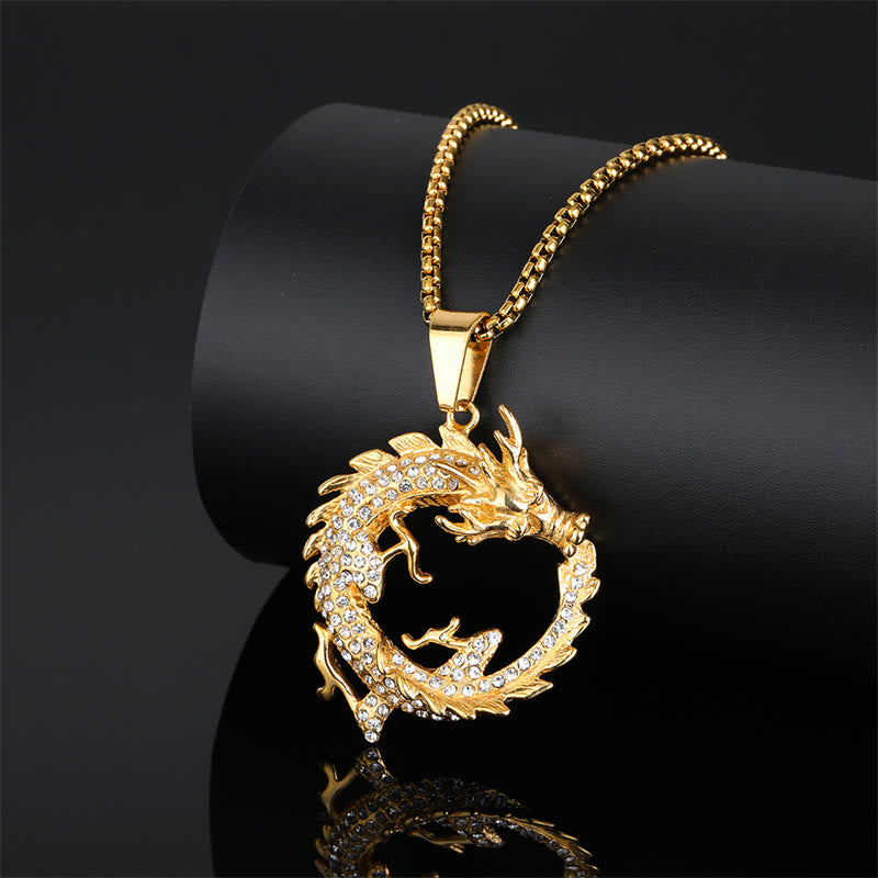 Colgante de collar con diseño de dragón del zodiaco chino con Buddha Stones - image 2