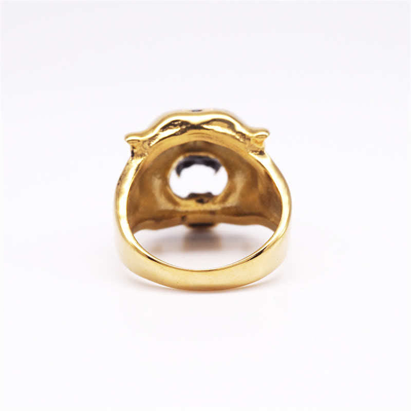 Anillo de motociclista Punk Rock con equilibrio de acero titanio y cabeza de tigre Animal para hombre