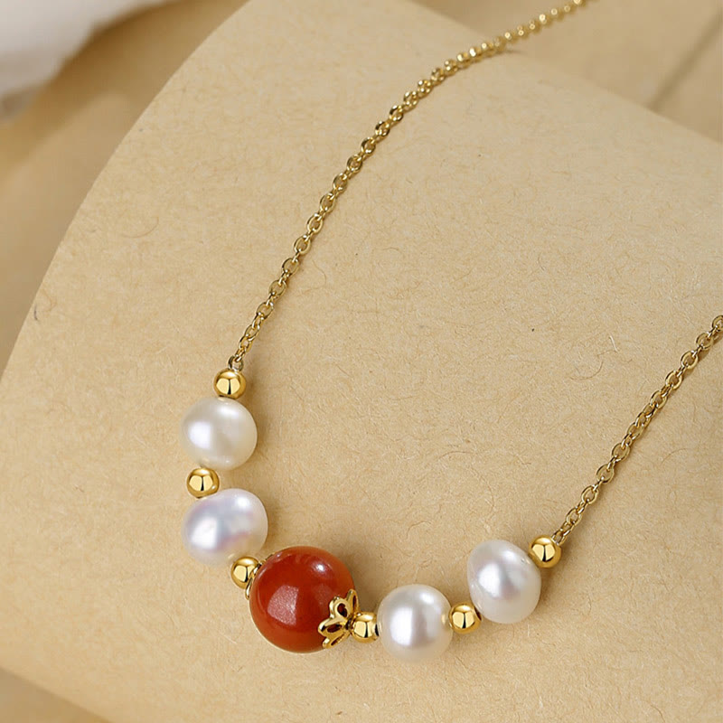 Collar con colgante de cadena de cuentas curativas de sinceridad con perlas de cinabrio de plata de ley 925 con Buddha Stones