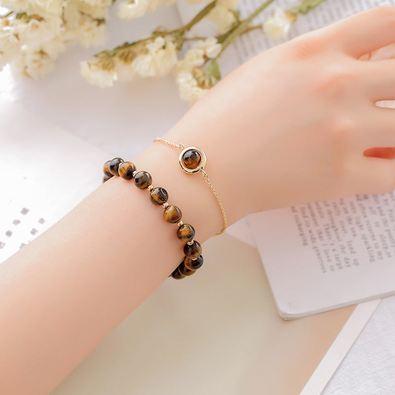 Pulsera Positiva de Cristal de Cuarzo Fresa con Piedra Solar de Buddha Stones