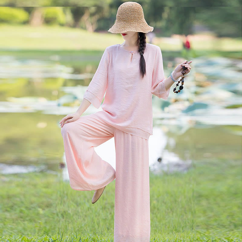Conjunto de ropa de práctica matutina espiritual Zen para meditación y oración de Tai Chi, conjunto para mujer - image 19