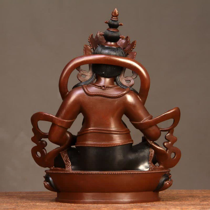 Estatuilla amarilla de Jambhala Bodhisattva, estatua de cobre de compasión, decoración para el hogar y la Oficina