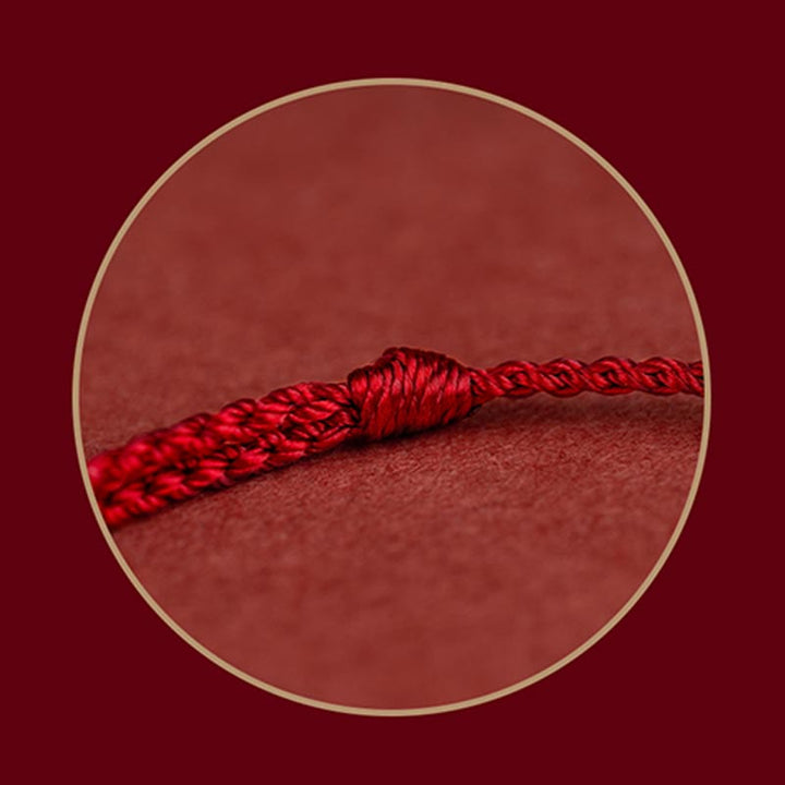 Pulsera tobillera de hilo rojo de la suerte con protección de nudo infinito de plata de ley 925 con Buddha Stones