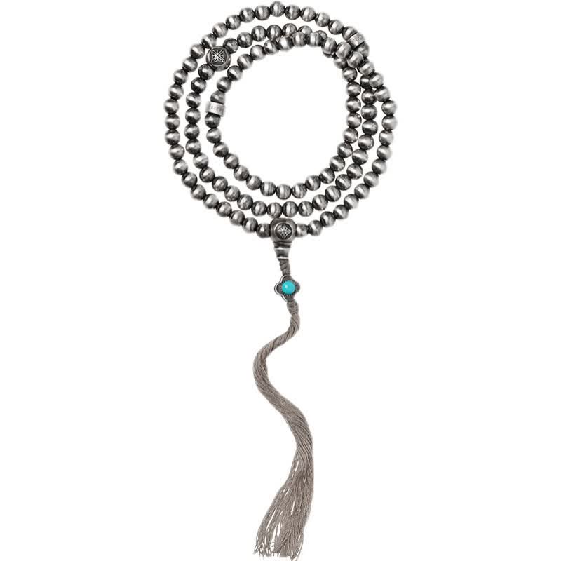 108 cuentas Mala de plata de ley 925, ágata roja, turquesa, pulsera con dijes de confianza