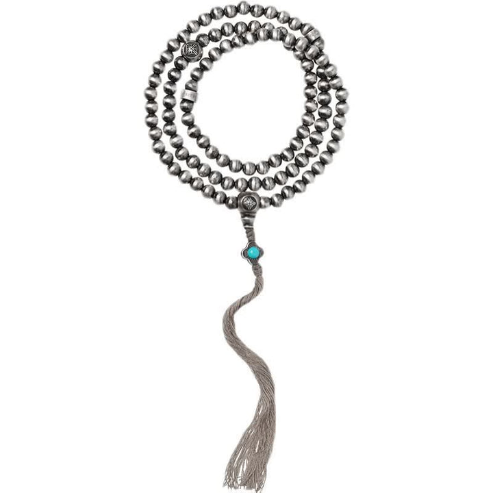 108 cuentas Mala de plata de ley 925, ágata roja, turquesa, pulsera con dijes de confianza