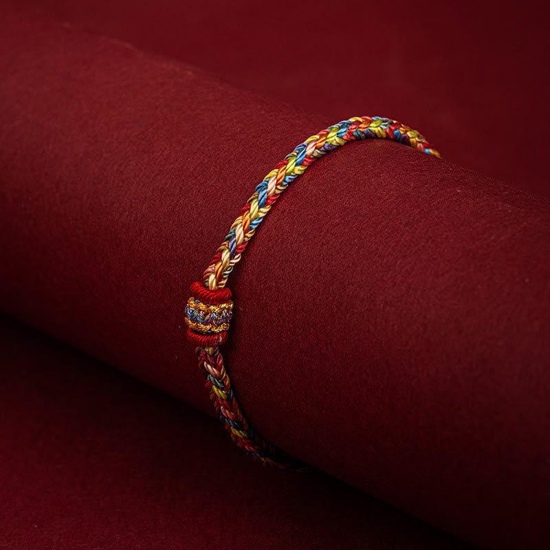 Pulsera hecha a mano con Buddha Stones para niños y adultos, pulsera colorida de la suerte del Festival del Barco del Dragón, cuerda colorida