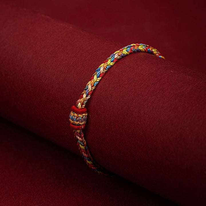 Pulsera hecha a mano con Buddha Stones para niños y adultos, pulsera colorida de la suerte del Festival del Barco del Dragón, cuerda colorida