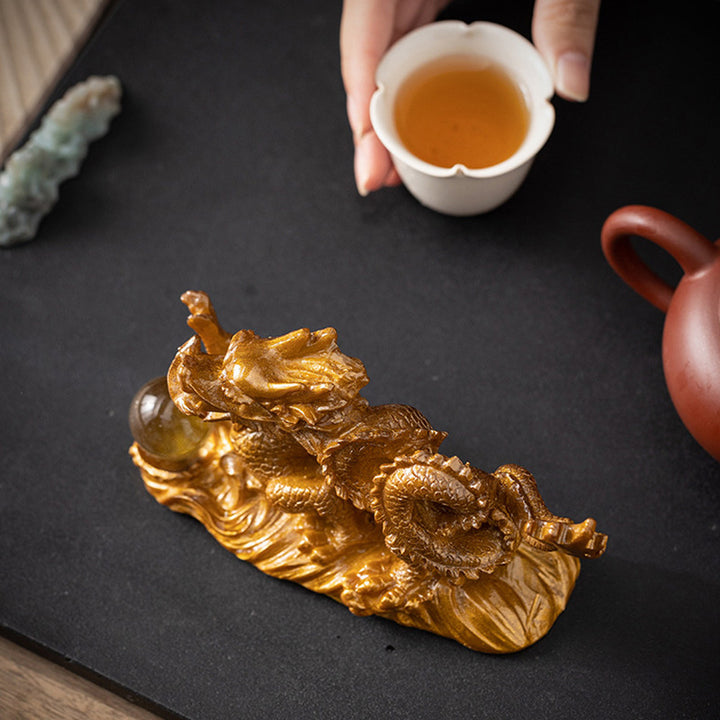 Buddha Stones, año del dragón, resina que cambia de Color, suerte, éxito, té, mascota, estatuilla decorativa para el hogar