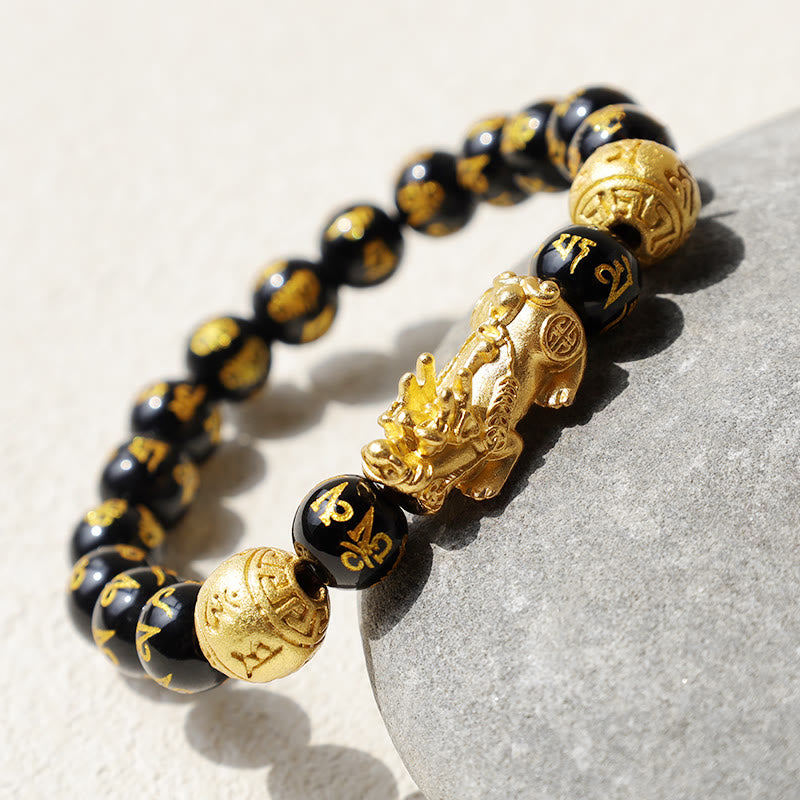 Pulsera de obsidiana para atraer riqueza Feng Shui PiXiu