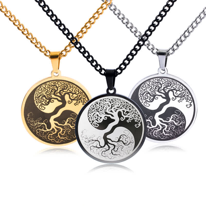 Colgante de collar con conexión de acero de titanio y Buddha Stones, el árbol de la vida - image 1