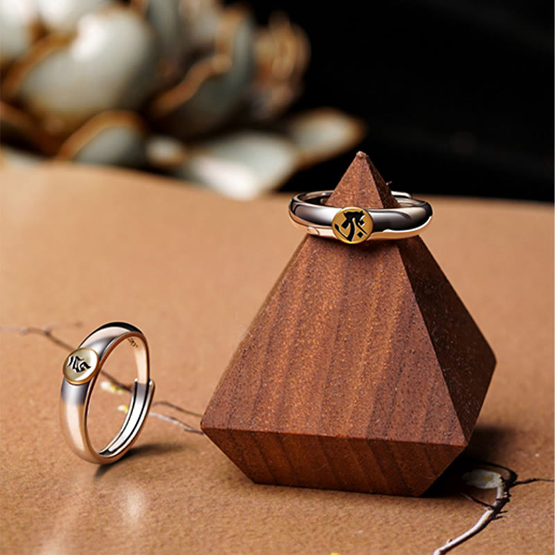 Anillo de paz de Buda Natal con Buddha Stones de Buda tibetanas Om Mani Padme Hum talladas del zodíaco chino