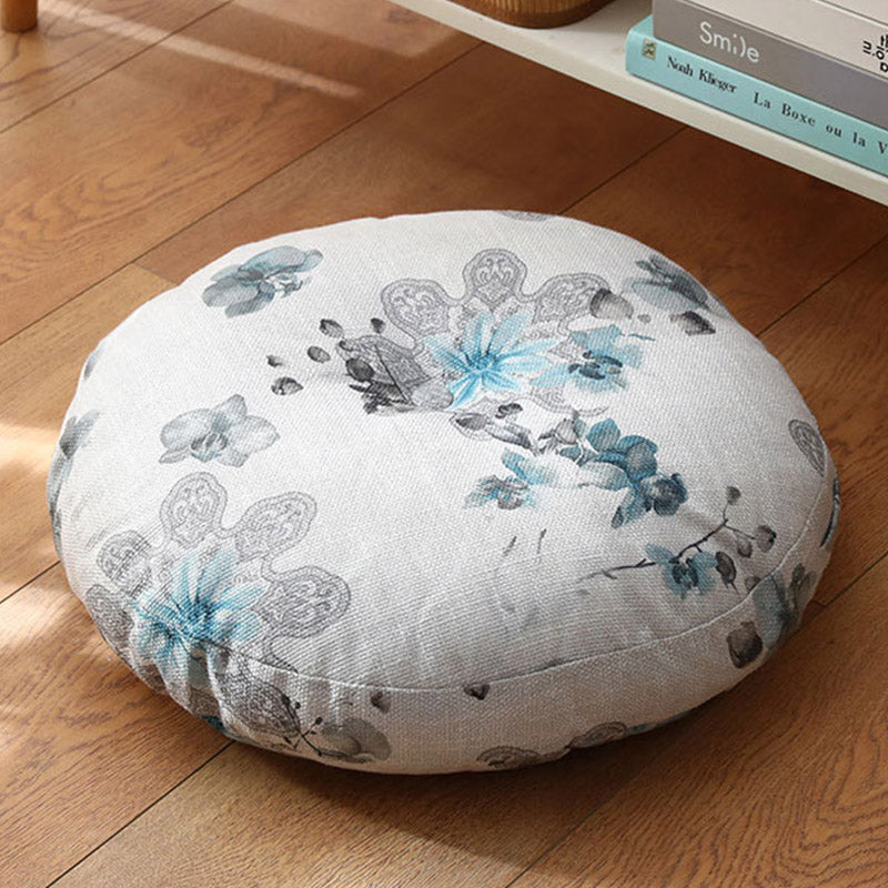 Cojín de lino con diseño simple de loto y Buddha Stones para meditación, decoración para el hogar y la sala de estar.