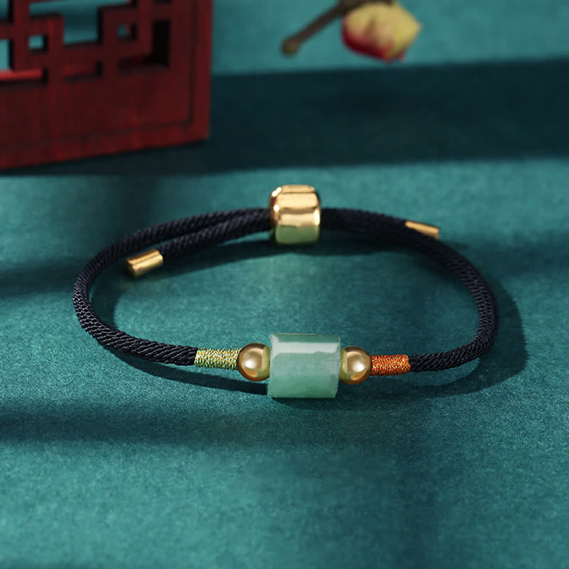 Pulsera de cuerda trenzada hecha a mano con Buddha Stones, Aventurina verde, piedra roja, malaquita, protección de la suerte, Tíbet