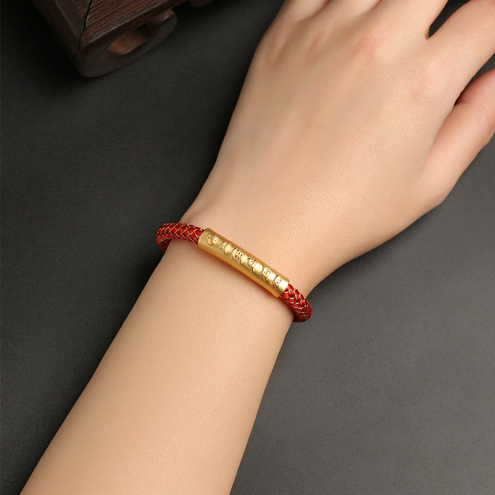 Pulsera con hebilla magnética trenzada a escala de dragón con protección Om Mani Padme Hum de plata de ley 999 hecha a mano con Buddha Stones