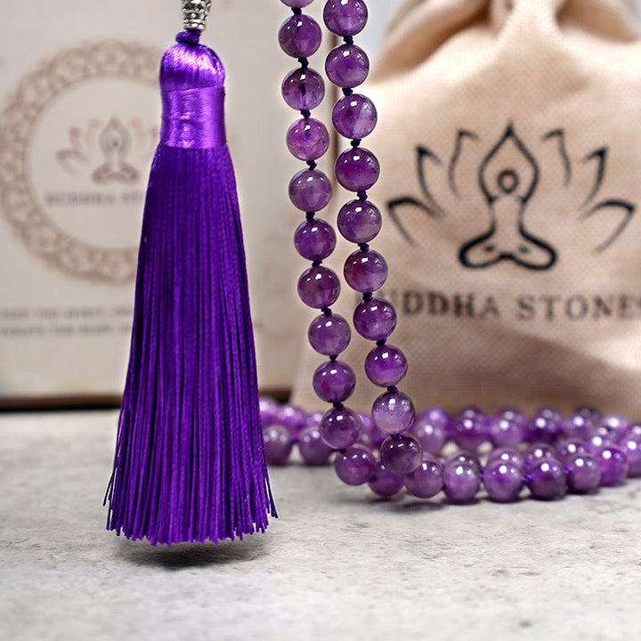Collar tibetano de 108 cuentas Mala, collar de cuentas de oración para meditación y Yoga