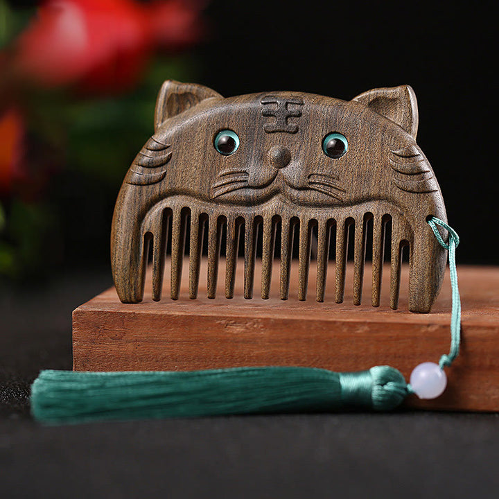 Mini peine portátil de la paz de sándalo verde del zodiaco chino - image 0