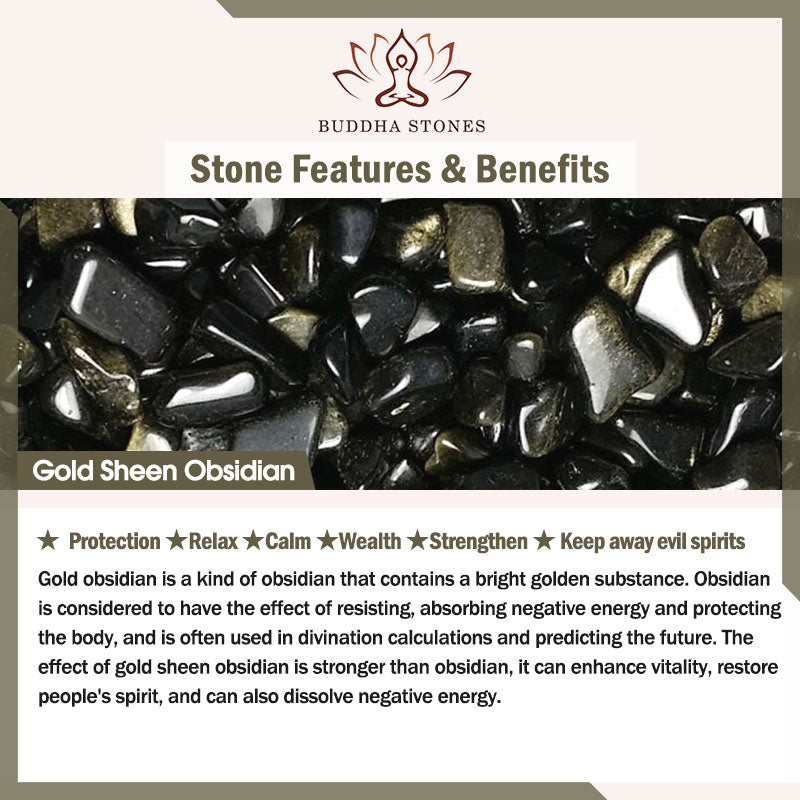 Buddha Stones brillo dorado obsidiana negra obsidiana arcoíris obsidiana riqueza gota de agua COLLAR COLGANTE