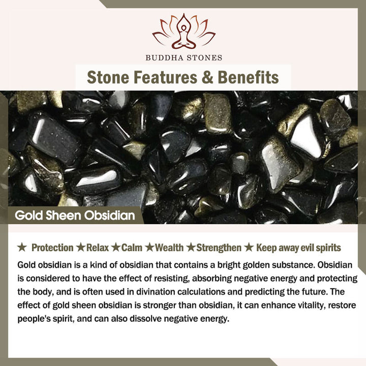 Buddha Stones brillo dorado obsidiana negra obsidiana arcoíris obsidiana riqueza gota de agua COLLAR COLGANTE