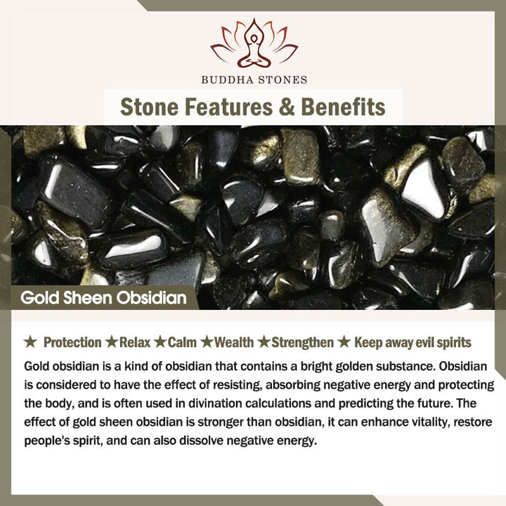 Buddha Stones Brillo de oro natural Obsidiana Hetian Cian Jade Blanco Jade PiXiu Pulsera de riqueza