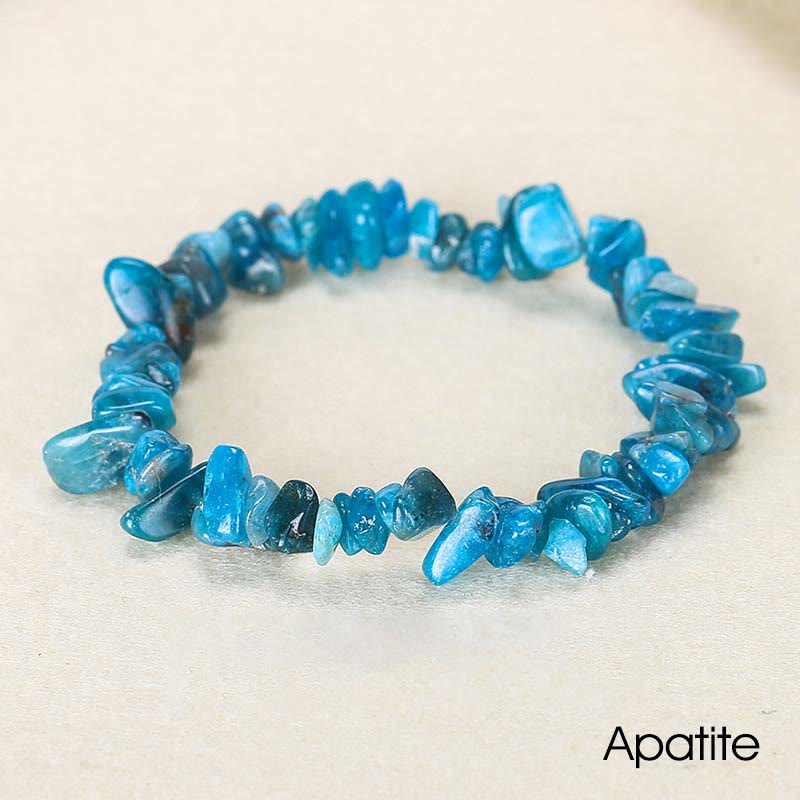 Pulsera calmante de calidez de piedra de cristal de forma irregular natural - Apatita (circunferencia de la muñeca: 15-18 cm) - image 48