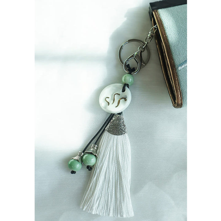 Monedero de compras con bordado de doble cara de bambú, flor de Buddha Stones , ciruela, flor de melocotón, tarjetero para efectivo de gran capacidad - image 6