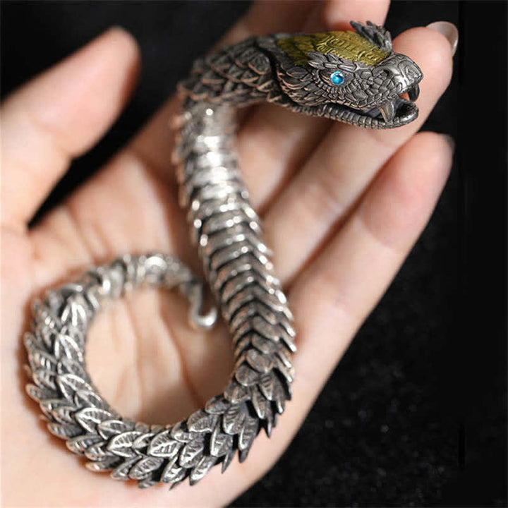 Pulsera de cadena de protección con amuleto hecho a mano de serpiente de dragón de Buddha Stones