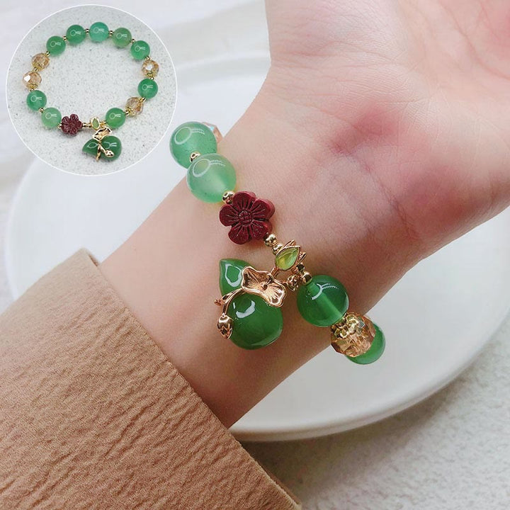 Pulsera de confianza con cuentas de flor de cinabrio de calabaza de ágata roja Natural con Buddha Stones