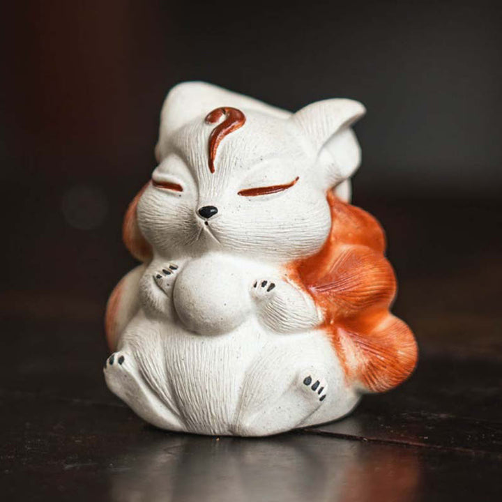 Mini Buddha Stones , arcilla morada, decoración de escritorio de la suerte