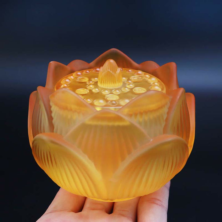 Quemador de incienso de meditación curativa de cristal Lotus Liuli